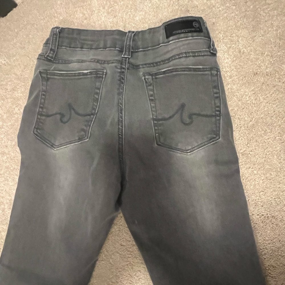 Girls AG “the twiggy ankle” super skinny grey jeans